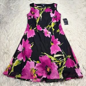 NWT American Living Women's 10 Floral Chiffon Shift A-line Dress Fairy Resort